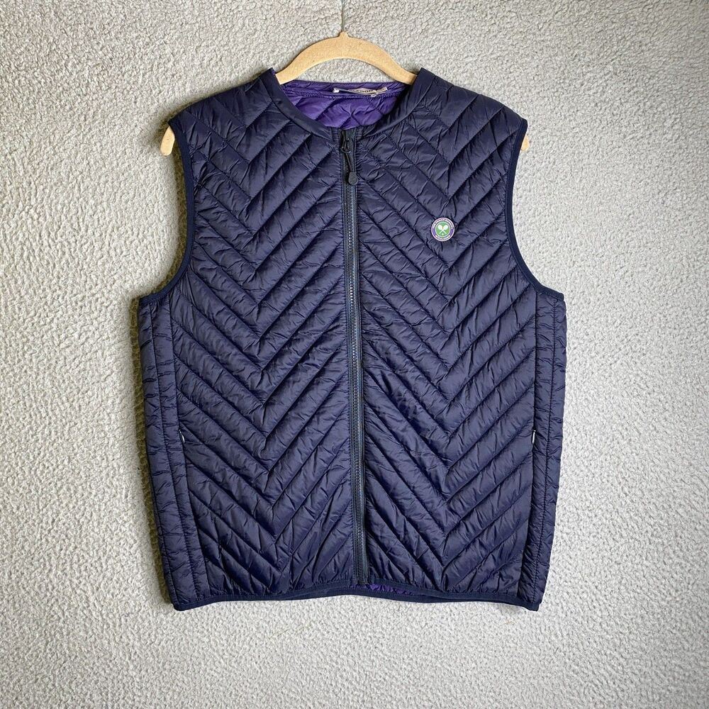 Wimbledon Vest Womens Medium Purple Puffer Full Zip Tennis Logo England Posh